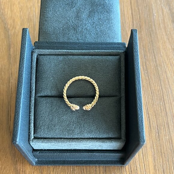 DAVID YURMAN 18K ROSE GOLD & DIAMOND RENAISSANCE BAND RING - Picture 11 of 16